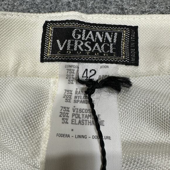 Vintage GIANNI VERSACE Couture Skirt Knee Length White 90s NEW NWT - Picture 5 of 12